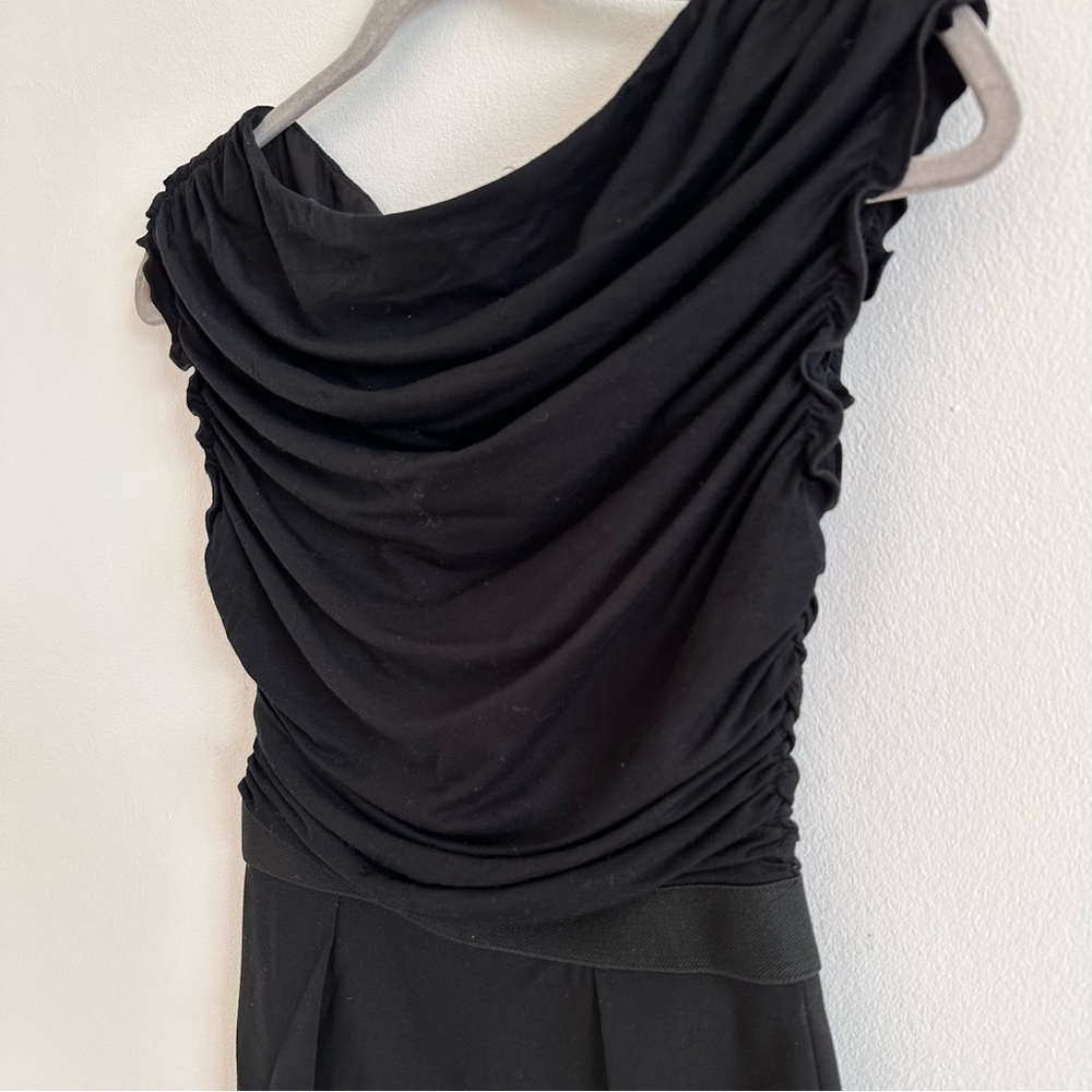 Shoshanna soft stretchy knit ponte mixed media little black dress size 0 - Picture 3 of 6